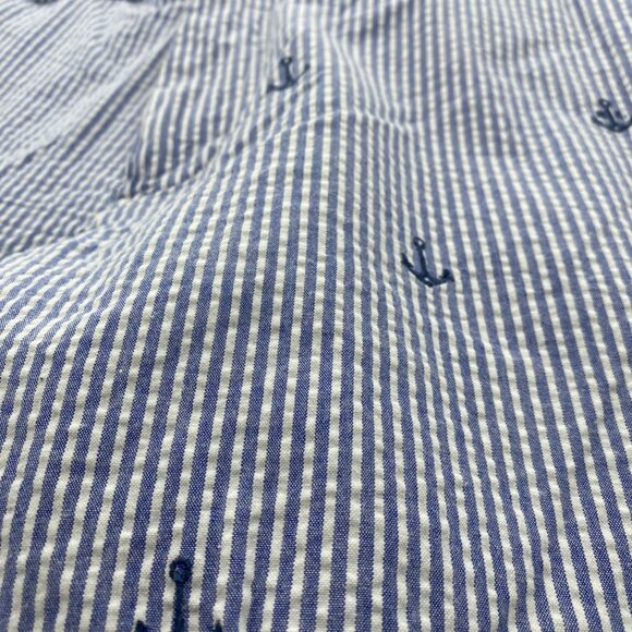 Polo Ralph Lauren Blue Striped Seersucker Anchor Shorts 30 EUC Golf Embroidered - Picture 6 of 12